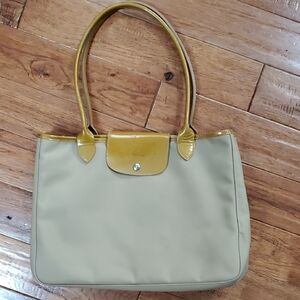Longchamp Le Pliage Vintage Nylon Diaper Beige and Gold Women's Tote Bag